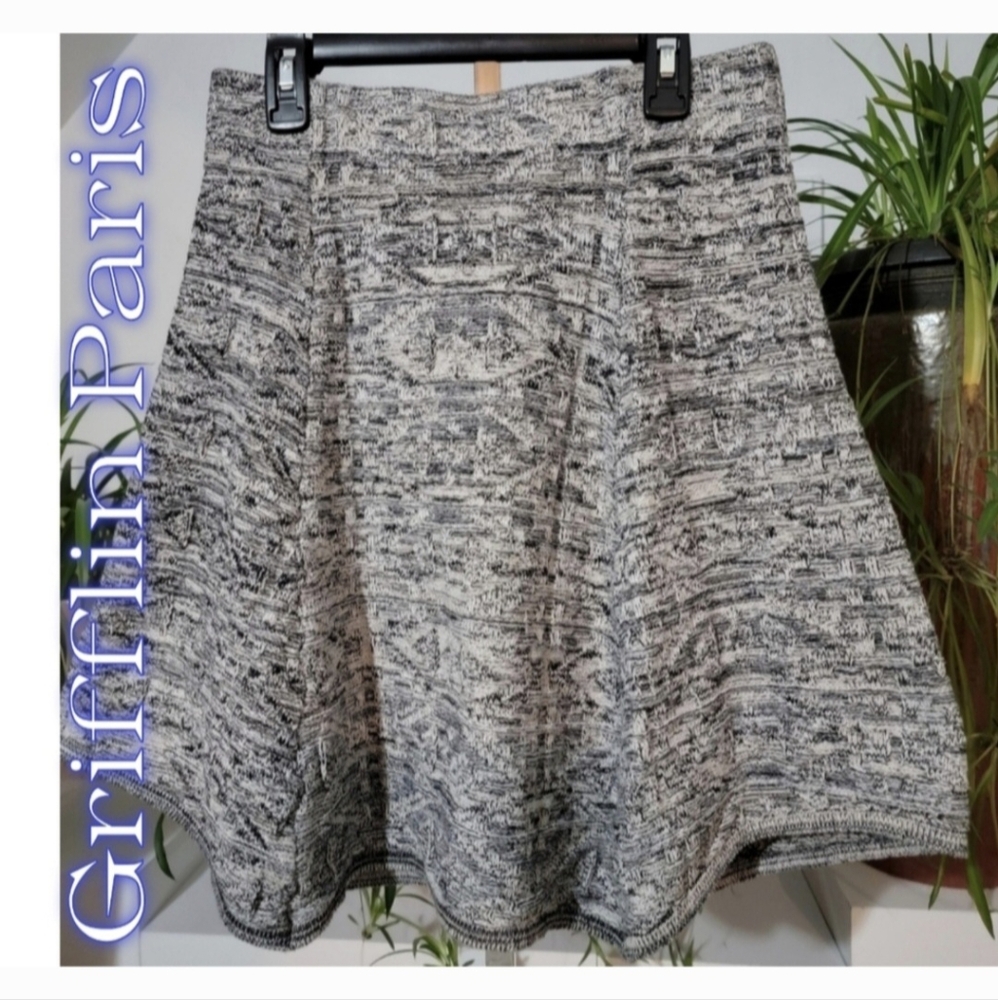 GRIFFLIN PARIS Womens Black & Grey Skirt